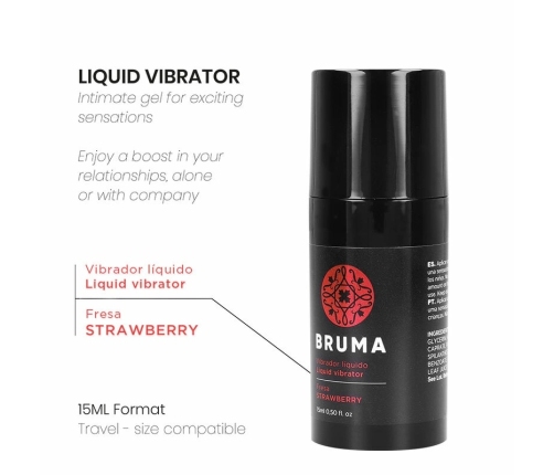 BRUMA Ultra Sliding Intimate Gel Strawberry 15ml - Travel Size, Dispenser