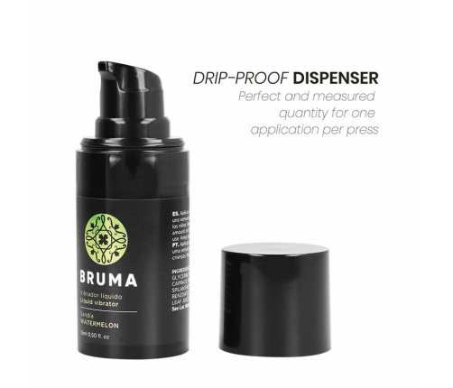 BRUMA Ultra Sliding Intimate Gel Watermelon 15ml - Drip-proof Dispenser
