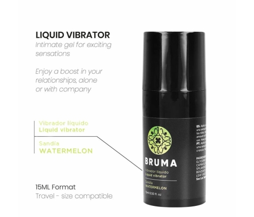 BRUMA Ultra Sliding Intimate Gel Watermelon 15ml - Drip-proof Dispenser