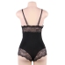 Subblime Black Floral Lace Teddy L/XL - Elegant Adjustable Lingerie