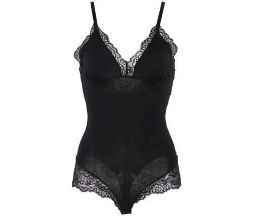 Subblime Black Floral Lace Teddy L/XL - Elegant Adjustable Lingerie