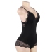 Subblime Black Floral Lace Teddy S/M - Elegant Adjustable Lingerie