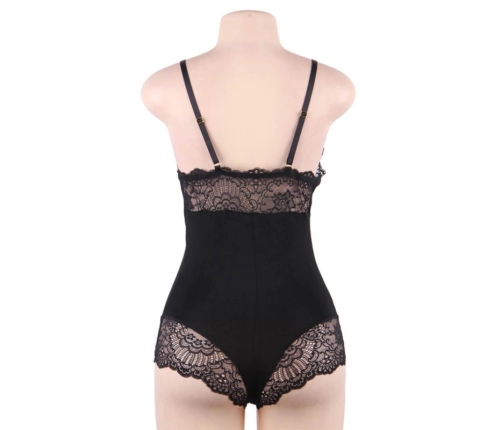Subblime Black Floral Lace Teddy S/M - Elegant Adjustable Lingerie