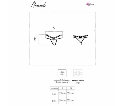 Livco Corsetti Nomade Black Lace Thong with Decorative Straps, Crotchless