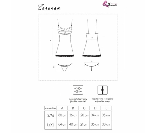 Livco Corsetti Zerunam Set - Black Mesh Babydoll & Lace Thong Lingerie