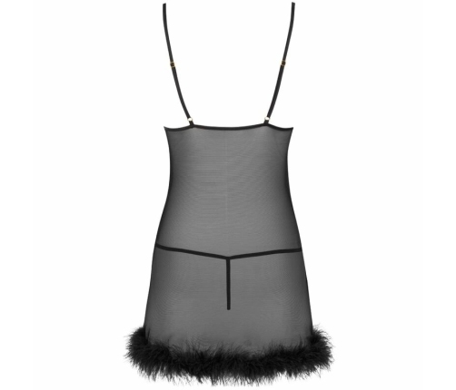 LivCo Corsetti Zerunam Black Mesh Babydoll Set with Lace Thong