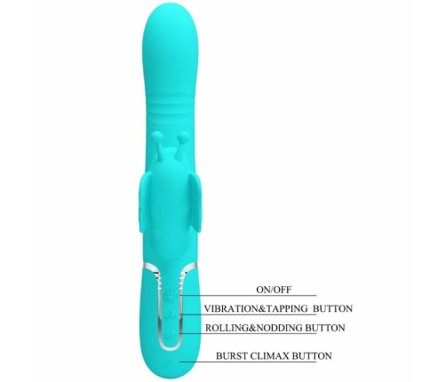 Pretty Love Butterfly Aqua Green 4-in-1 Multi-Function Intimate Device