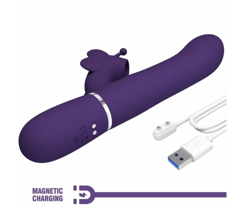 Pretty Love Butterfly Purple 4-in-1 Multifunction Intimate Device