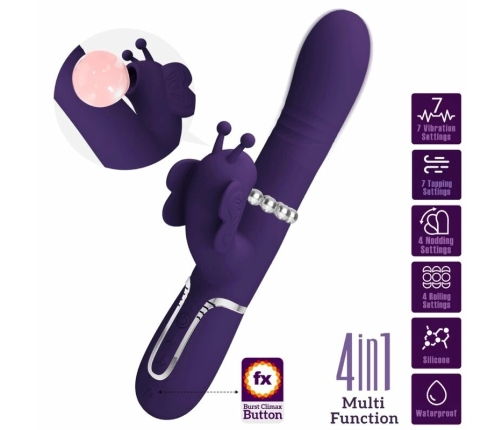 Pretty Love Butterfly Purple 4-in-1 Multifunction Intimate Device