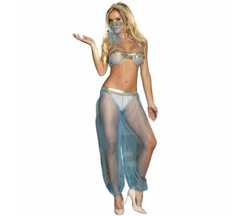 SUBBLIME India Style Blue Bralette Lingerie Set S/M - Gold Accent Design