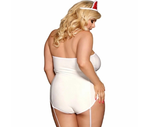 Subblime L/XL Intimate Nurse-Inspired Teddy Costume - White & Red Design
