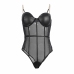 Subblime Bodysuit S/M Black - Metal Chain Strap, Sheer Design