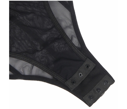 Subblime Bodysuit S/M Black - Metal Chain Strap, Sheer Design