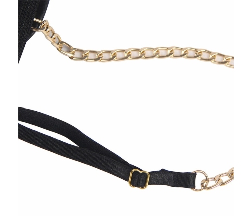 Subblime Bodysuit S/M Black - Metal Chain Strap, Sheer Design