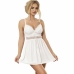 SUBBLIME Babydoll S/M - White V-Neckline, Bow Accent, Adjustable Fit