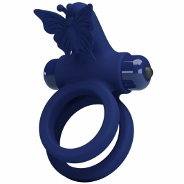 Pretty Love Jamele Blue Dual Ring with Vibrating Butterfly System