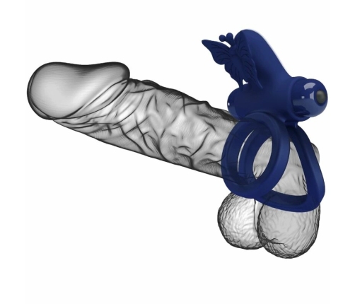 Pretty Love Jamele Blue Dual Ring with Vibrating Butterfly System