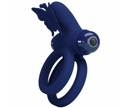Pretty Love Jamele Blue Dual Ring with Vibrating Butterfly System