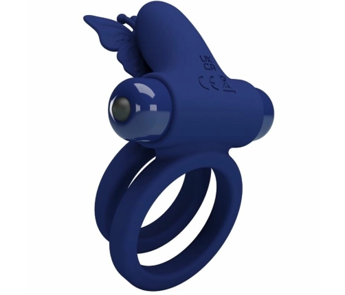 Pretty Love Jamele Blue Dual Ring with Vibrating Butterfly System
