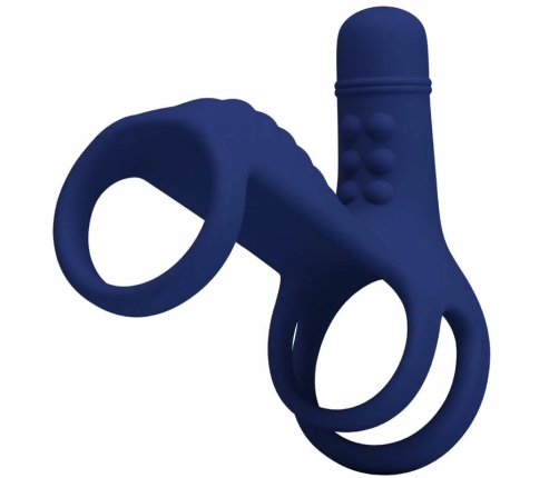 Pretty Love Elish Blue Vibrating Intimate Ring with Extension 10 Modes