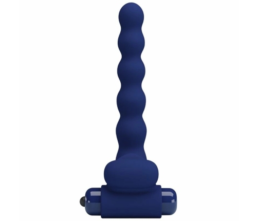 Pretty Love Ajmal Blue Vibrating Silicone Ring with Plug, 10 Modes