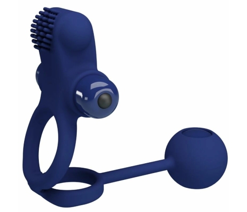 Pretty Love Remington Blue Dual Vibrating Silicone Ring with Plug