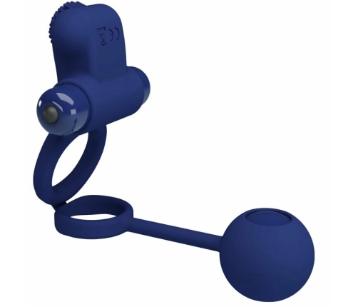 Pretty Love Remington Blue Dual Vibrating Silicone Ring with Plug