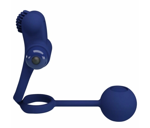 Pretty Love Remington Blue Dual Vibrating Silicone Ring with Plug