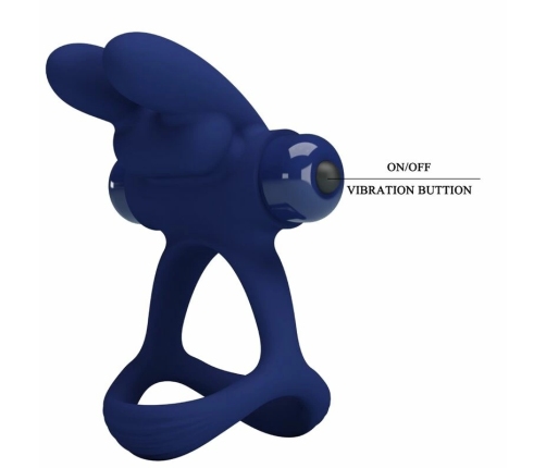 Pretty Love Francisco Blue Dual Vibrating Silicone Ring System