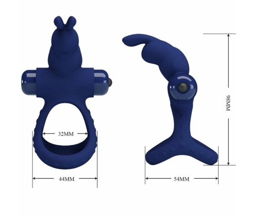 Pretty Love Luchito Blue Dual-Ring Intimate Vibrating System