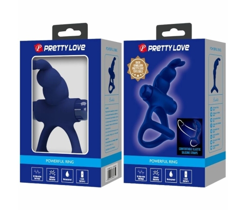 Pretty Love Luchito Blue Dual-Ring Intimate Vibrating System