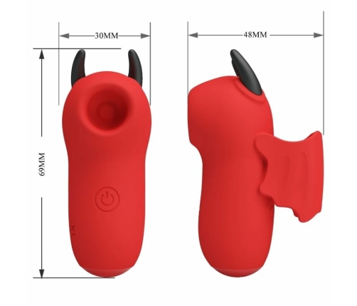 Pretty Love Mini Fun Toys Magic Devil Red - Compact Silicone Stimulator USB