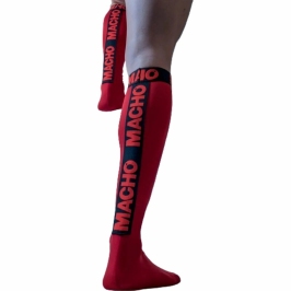 MACHO Thin Socks Red - Semi-Transparent, One Size, Ergonomic Fit