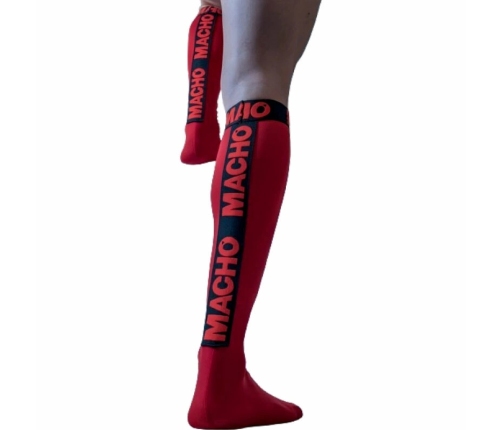 MACHO Thin Socks Red - Semi-Transparent, One Size, Ergonomic Fit