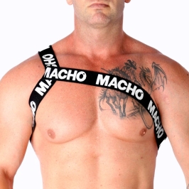 Macho Roman Harness White L/XL - Adjustable Elastic Fashion Accessory
