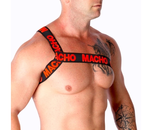 MACHO Roman Harness Red S/M - Adjustable Elastic Fashion Accessory