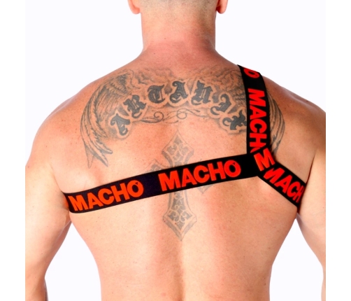 MACHO Roman Harness Red S/M - Adjustable Elastic Fashion Accessory