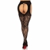 Leg Avenue Lace Suspender Stockings Black One Size - Elegant Design