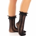 Leg Avenue Black Ankle Socks with Lace Ruffles, Bows & Hearts, One Size