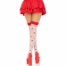 Leg Avenue Mushroom High Socks Red/White - Sheer Thigh-High Polka Dot Design
