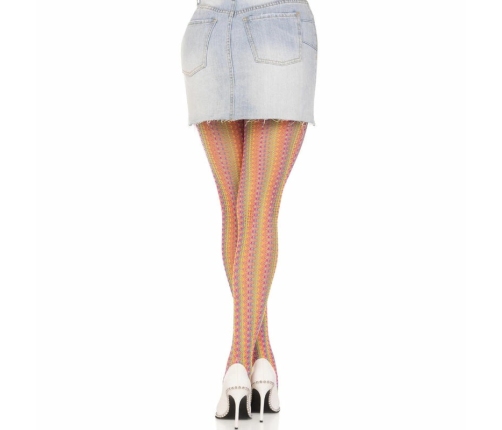 Leg Avenue Multicolor Crochet Stockings - Rainbow Fishnet, One Size