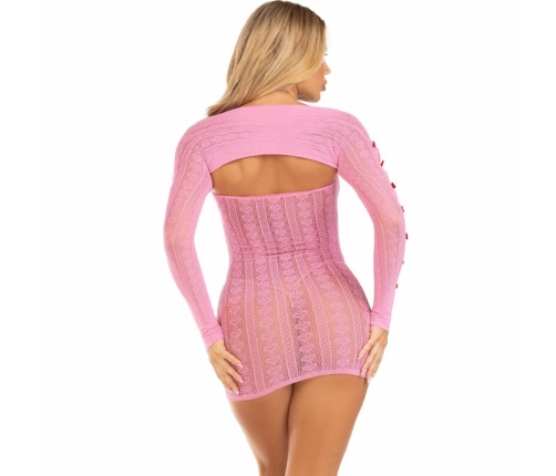 Leg Avenue Pink Heart & Bows Sheath Dress with Bolero, One Size