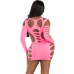 Leg Avenue Fuchsia Mini Dress with Shredded Cut-Outs, One Size