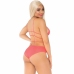 Leg Avenue Set - Coral & Yellow Bra Top with Strappy Panties, One Size