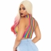 Leg Avenue Rainbow Net Crop Top Multicolor - Stretch Festival Fashion