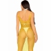 Leg Avenue Long Net Dress Yellow One Size - Stretch Mesh with Open Back