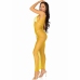 Leg Avenue Long Net Dress Yellow One Size - Stretch Mesh with Open Back