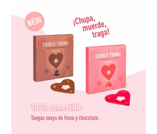 Secret Play Chocolate-Flavored Edible Gummy Thong, Heart-Shaped, Unisex