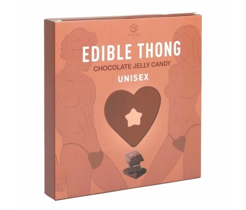 Secret Play Chocolate-Flavored Edible Gummy Thong, Heart-Shaped, Unisex