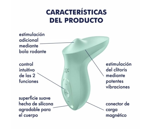 Satisfyer Exciterrr Mint Lay-On Intimate Device, 10 Vibrations, Waterproof